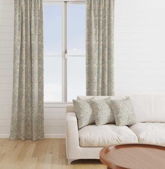 Custom Made William Morris Strawberry Thief Natural Blackout Lining Curtains 3 - image 1