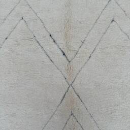 Handknotted White Beni Ourain Rug Moroccan Lamb Wool Rug - 5.2 X 7.9 Ft - thumbnail 4