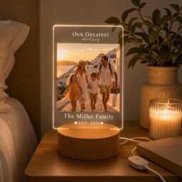 Personalised Led Photo Frame Night Light - Custom Picture Gift Our Greatest Adventures - thumbnail 2