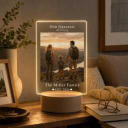 Personalised Led Photo Frame Night Light - Custom Picture Gift Our Greatest Adventures - thumbnail 3
