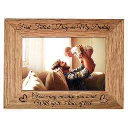First Father's Day As My Daddy - Personalised Engraved Photo Frame Choice Of Landscape Or Portrait Ideal Gift - thumbnail 3
