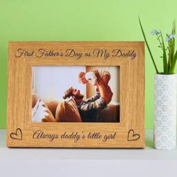 First Father's Day As My Daddy - Personalised Engraved Photo Frame Choice Of Landscape Or Portrait Ideal Gift - thumbnail 1