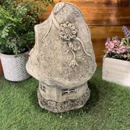 Stone Garden Large Flower Floral Mushroom Leaf House Gift Statue Ornament - thumbnail 3