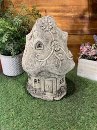 Stone Garden Large Flower Floral Mushroom Leaf House Gift Statue Ornament