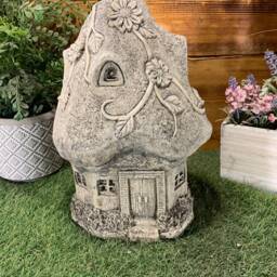 Stone Garden Large Flower Floral Mushroom Leaf House Gift Statue Ornament - thumbnail 4