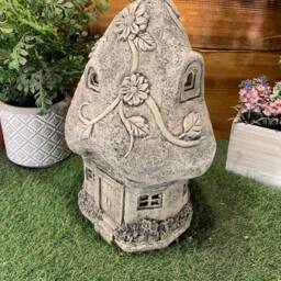 Stone Garden Large Flower Floral Mushroom Leaf House Gift Statue Ornament - thumbnail 2