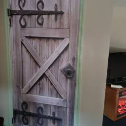 Door Wall Sticker Barn Door/ Old Rustic Decal/ Sliding Wallpapers For Doors/ Interior Door/Peel & Stick Mural - thumbnail 2