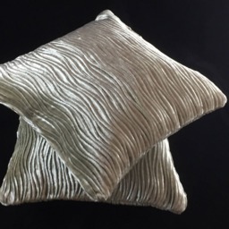 Elegant Silver Pleated Velvet Dainty Small Cushions With Inserts - thumbnail 3