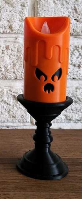Halloween Spooky Candle Set - Led Flameless Candles Home Decor Trick Or Treat Display Pumpkin Ghost - image 1