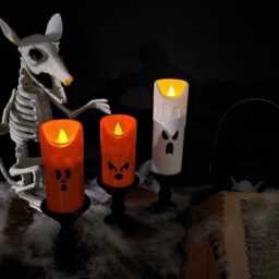 Halloween Spooky Candle Set - Led Flameless Candles Home Decor Trick Or Treat Display Pumpkin Ghost - thumbnail 4
