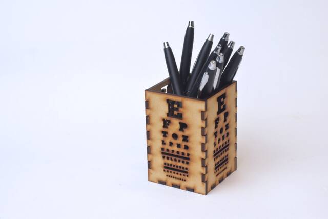 Wood Snellen Eye Chart Pen Holder, Optometry Pen Holder, Gift, Optometrist, Doctor Chart, Eye Power - image 1