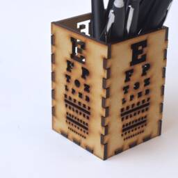 Wood Snellen Eye Chart Pen Holder, Optometry Pen Holder, Gift, Optometrist, Doctor Chart, Eye Power - thumbnail 2