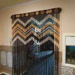 Handmade Wood Bead Door Curtain Unique Home Decor - thumbnail 2