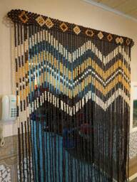 Handmade Wood Bead Door Curtain Unique Home Decor - thumbnail 1