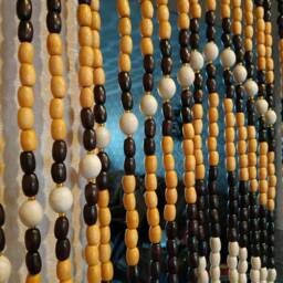 Handmade Wood Bead Door Curtain Unique Home Decor - thumbnail 3