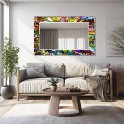 Mirror Wall Decor, For Bathroom, Entryway Hallway Mirror, Luxury Home Living Room Decorative On Tempered Glass