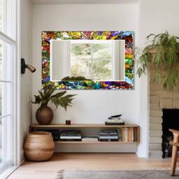 Mirror Wall Decor, For Bathroom, Entryway Hallway Mirror, Luxury Home Living Room Decorative On Tempered Glass - thumbnail 2