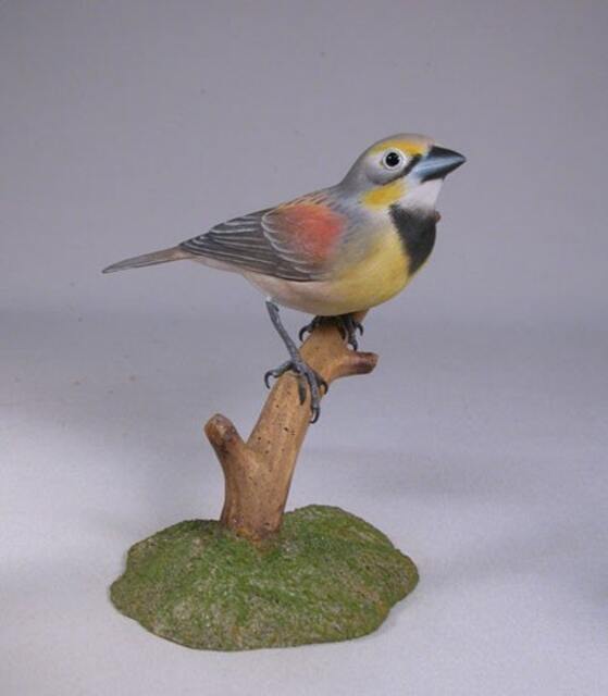 Dickcissel Hand Carved & Painted Wooden Carved Bird - image 1