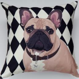 French Bulldog - Brown Pillow Cover - thumbnail 3