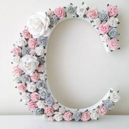 Flower Letter For Girls Nursery Wall New Baby Personalised Gift Flower Room Decor Bedroom Shower - thumbnail 4