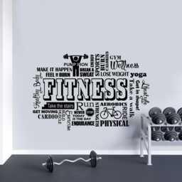 Fitness Wall Decal Vinyl Sticker Poster Motivational Sign Quote Gym Word Cloud Bodybuilding Gift Decor Art 4-48 - thumbnail 1