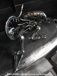 Recycle Metal Climbing Monster - Medium Item/Sustainable Sculpture Art