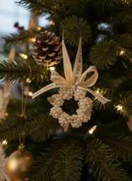 Christmas Tree Ornament - Freshwater Pearls Wreath Decoration Pearl Handmade Holiday Gifts Gift
