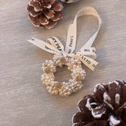 Christmas Tree Ornament - Freshwater Pearls Wreath Decoration Pearl Handmade Holiday Gifts Gift - thumbnail 4