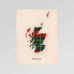 Clan Burnett Scottish Tartan Map - Of Scotland Family Wall Decor, Ready To Hang - thumbnail 2