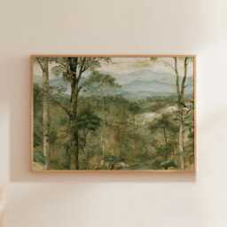 Pine Forest Poster, Woodland Path Print, Nature Wall Art, Paper - thumbnail 1