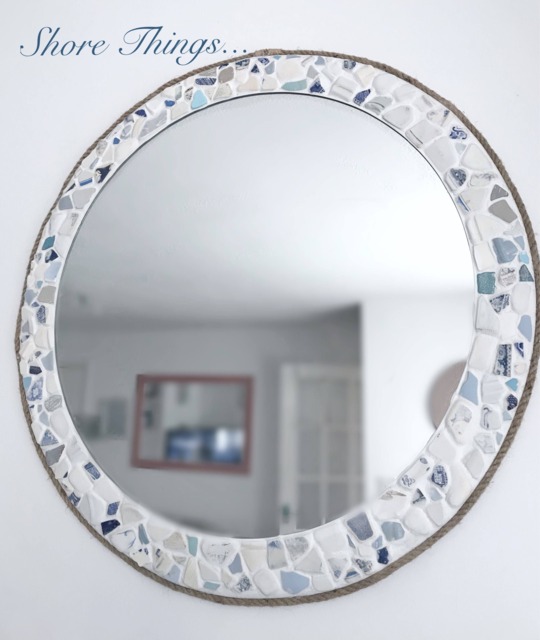 Sea Pottery Mosaic Mirror, Isle Of Wight Beach Decor - 22 - image 1
