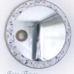 Sea Pottery Mosaic Mirror, Isle Of Wight Beach Decor - 22 - thumbnail 3