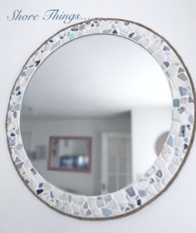 Sea Pottery Mosaic Mirror, Isle Of Wight Beach Decor - 22 - thumbnail 1