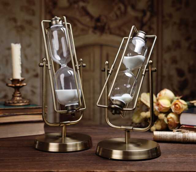European Retro Rotating Metal Hourglass - 15/30/60 Minutes Sand Clock Timer Timeless Home Decor Anniversary Gift For Him - image 1