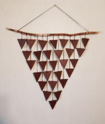 Leather Wall Hanging, Abstract Modern Art, Sign Hanging Decor, Pendant, Coffee Shop Decor