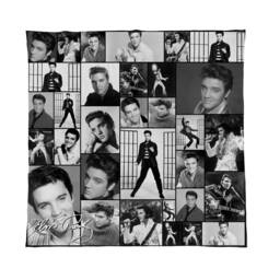 Black & White Elvis Celebrity Montage Fleece Throw Blanket - 150cm X Large Made in England - thumbnail 2
