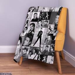 Black & White Elvis Celebrity Montage Fleece Throw Blanket - 150cm X Large Made in England - thumbnail 3