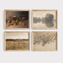 Fall Gallery Wall, Set Of 10 Prints, Autumn Wall Art, Pumpkin Posters Collage, Antique Embroidery, Farmhouse Decor, Landscape Printable Gift - thumbnail 3