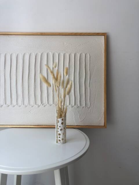 Framed Plaster Wall Art, Handmade Textured Minimal Artwork, Abstract Sculptural Hanging, Art - image 1