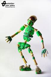 Green Robot 01 Gilded Movable Stop Motion Creature - thumbnail 1