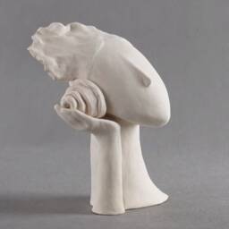 A Song Of The Sea, Sculpture , Statuette, Shell, Girl, Figurines, White, Made To Order - thumbnail 2