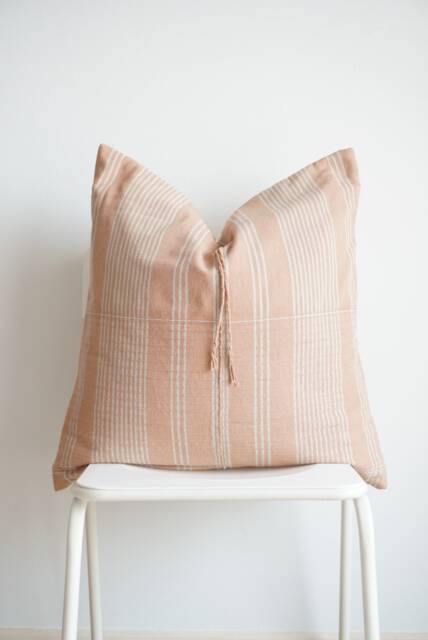 "Handmade Hemp Pillow Cover Vintage Karen Tribal Design - 22""x22" - image 1