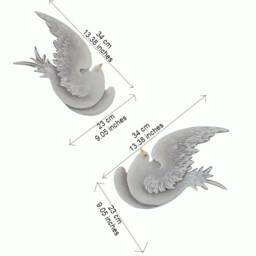 Wood Carved Flying Doves Wall Art White Bird, Peace & Companionship Symbol Decor - thumbnail 3