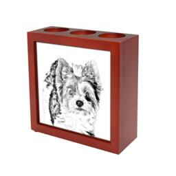Biewer Terrier - Wooden Stand For Candles/Pens With The Image Of A Dog New Collection - thumbnail 1