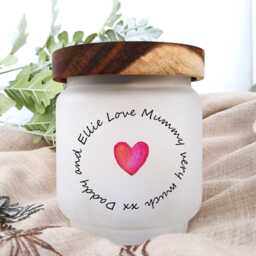 Personalised Mother's Day Gift - Candle Jar, More Designs, Matching Card, Led Candle Bamboo Lid - thumbnail 3
