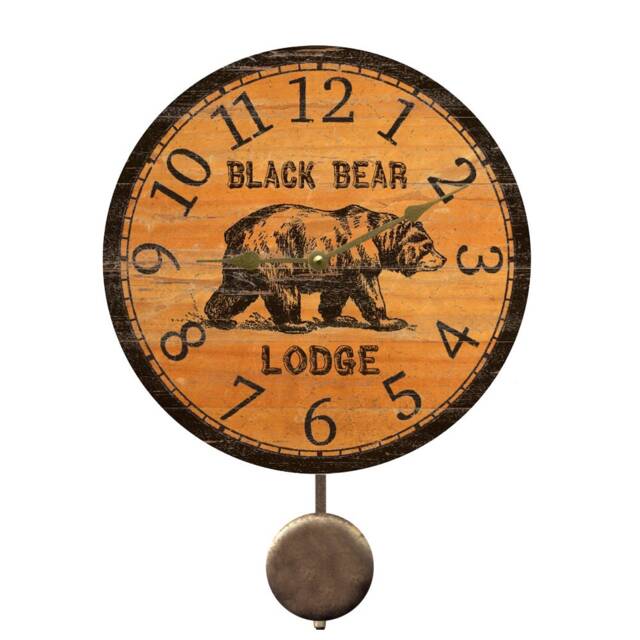 Unique Black Bear Pendulum Clock - image 1