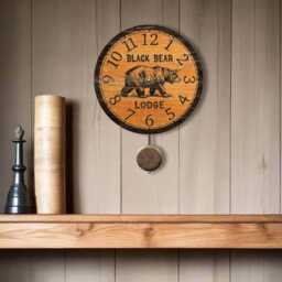 Unique Black Bear Pendulum Clock - thumbnail 2