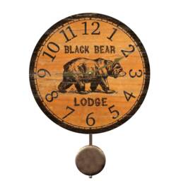 Unique Black Bear Pendulum Clock