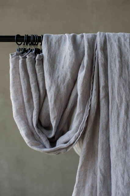 Sheer Linen Curtain Panel For Clips, Curtains Made With Muslin From Europe - image 1