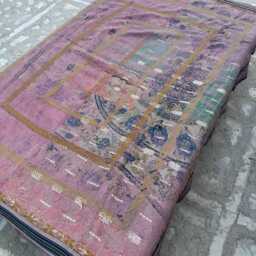 Persian Kantha Quilt Handcrafted Vintage Cotton Bedspread Reversible Embroidered Bohemian Throw Blanket - thumbnail 4